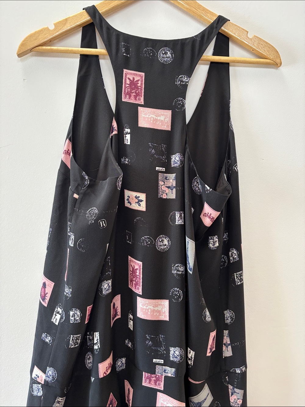 Joie Black Mini Dress with Pink and Light Blue Print - Picture 8 of 10